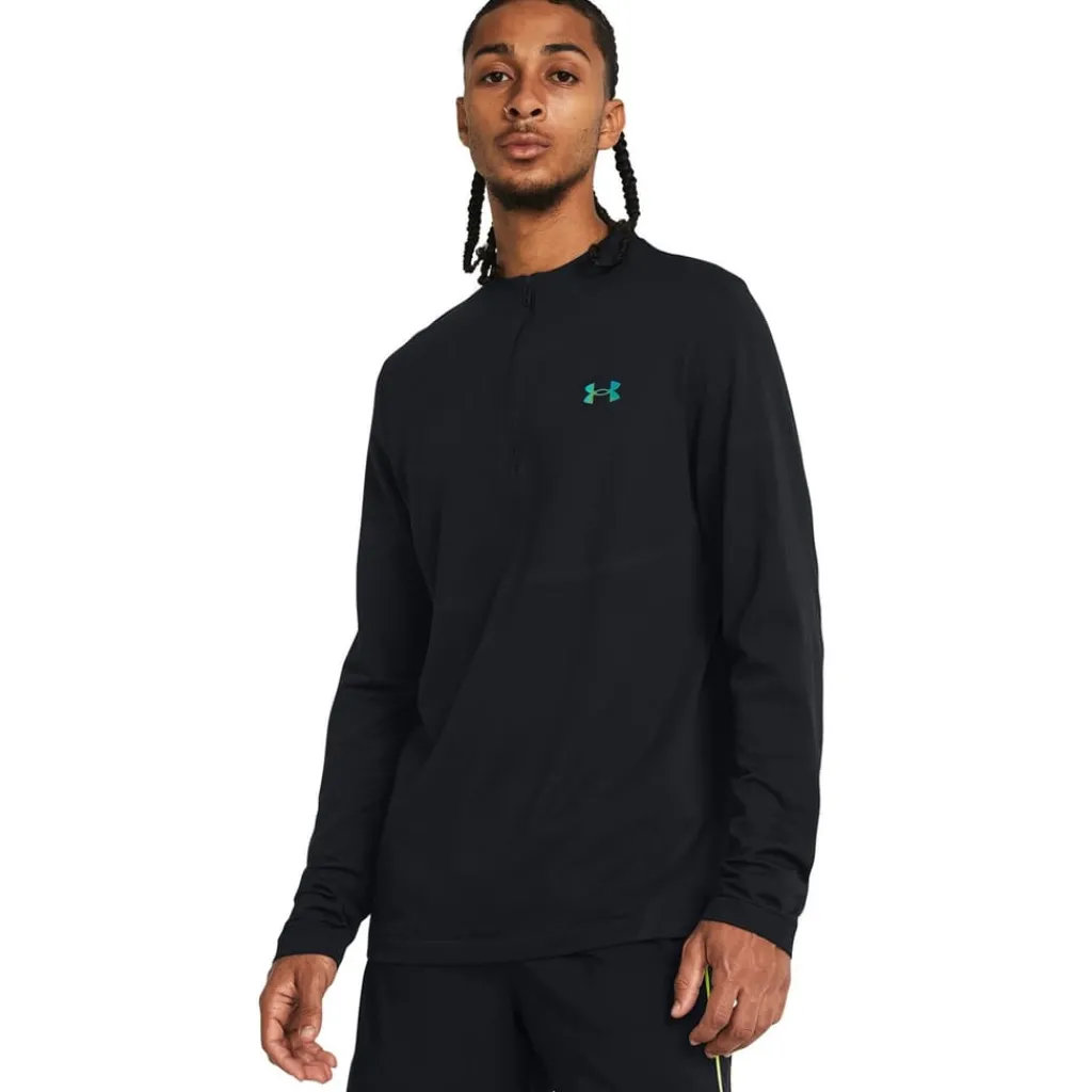 Fitness And Gym Tops*Under Armour Vanish Elt Quarter zp in Black