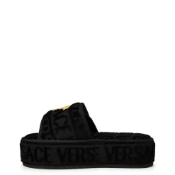 Slippers*Versace Home Baroque Flatform Mules in Black