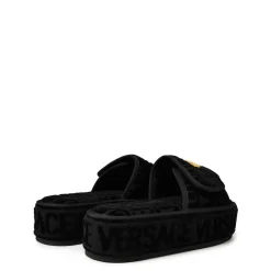 Slippers*Versace Home Baroque Flatform Mules in Black