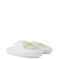 Slippers*Versace Home Medusa Mules Flatform Slippers in White