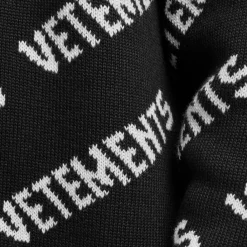 Knitwear*VETEMENTS All Over Logo Crew Neck Jumper in Black