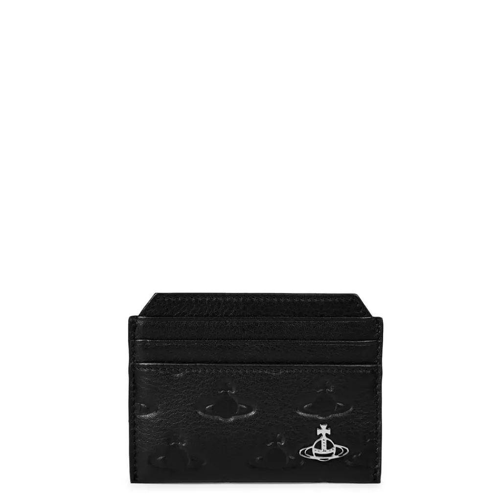 Wallets*Vivienne Westwood Embossed Saturn Orb Cardholder in Black
