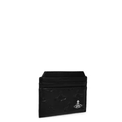 Wallets*Vivienne Westwood Embossed Saturn Orb Cardholder in Black