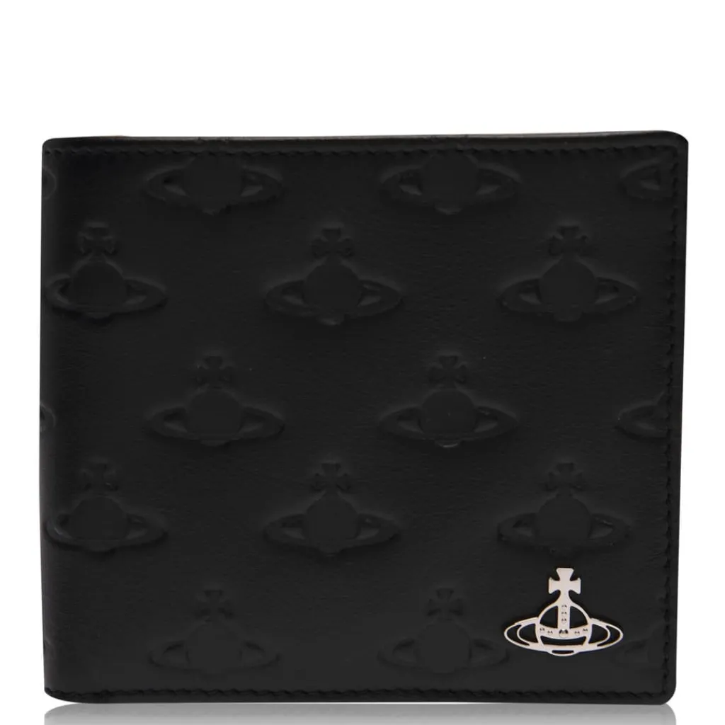 Assorted*Vivienne Westwood Embossed Saturn Orb Wallet in Black
