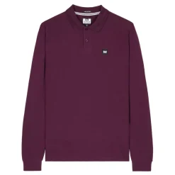 Polo Shirts*Weekend Offender Dice Badge Long Sleeve Polo Shirt in Berry