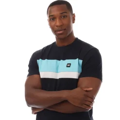 T-Shirts And Vests*Weekend Offender Mens Crossword Colour Block T-Shirt in Navy