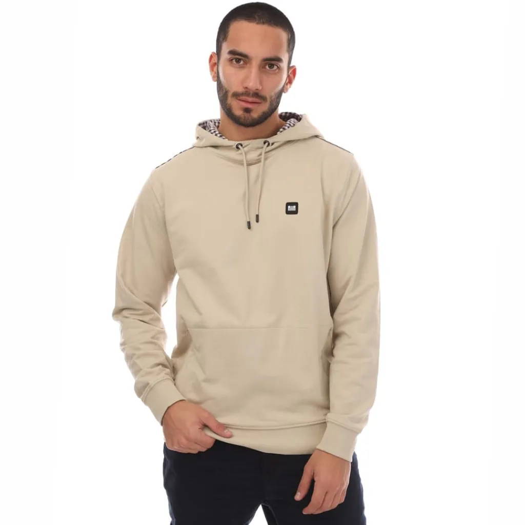 Sweatshirts*Weekend Offender Mens Justify Check Trim Hoody in Stone