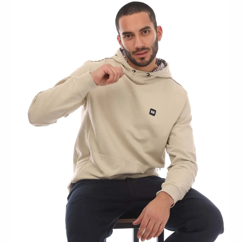 Sweatshirts*Weekend Offender Mens Justify Check Trim Hoody in Stone