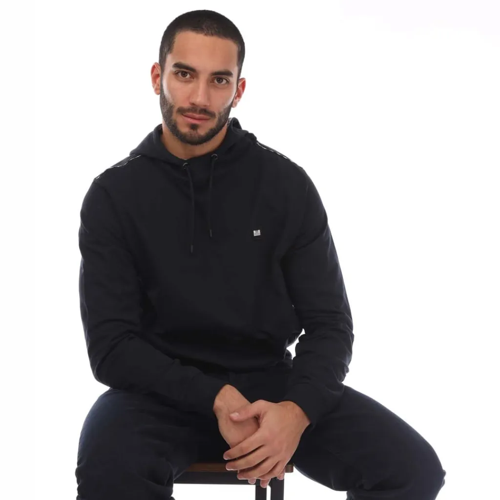 Sweatshirts*Weekend Offender Mens Justify Check Trim Hoody in Navy