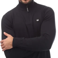 Knitwear*Weekend Offender Mens Paraguay 1/4 Zip Knit in Navy