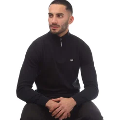Knitwear*Weekend Offender Mens Paraguay 1/4 Zip Knit in Navy
