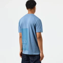 T-Shirts And Vests*Weekend Offender Ryan Large Tonal Prison T-Shirt in Blue