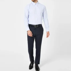 Shirts*Without Prejudice Slim Fit Long Sleeve Shirt in Blue