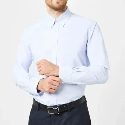 Shirts*Without Prejudice Slim Fit Long Sleeve Shirt in Blue