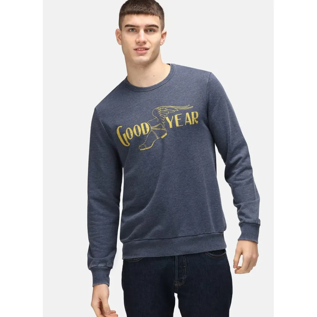 Sweatshirts*X Goodyear Crew Neck Regular Fit Sweater in Blue