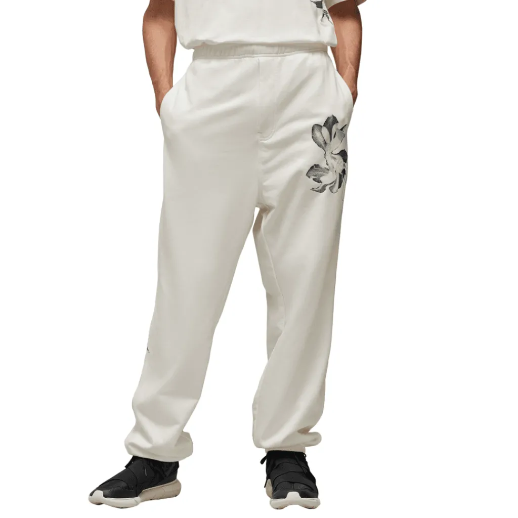 Trousers*Y-3 Graphic French Terry Joggers in Off White
