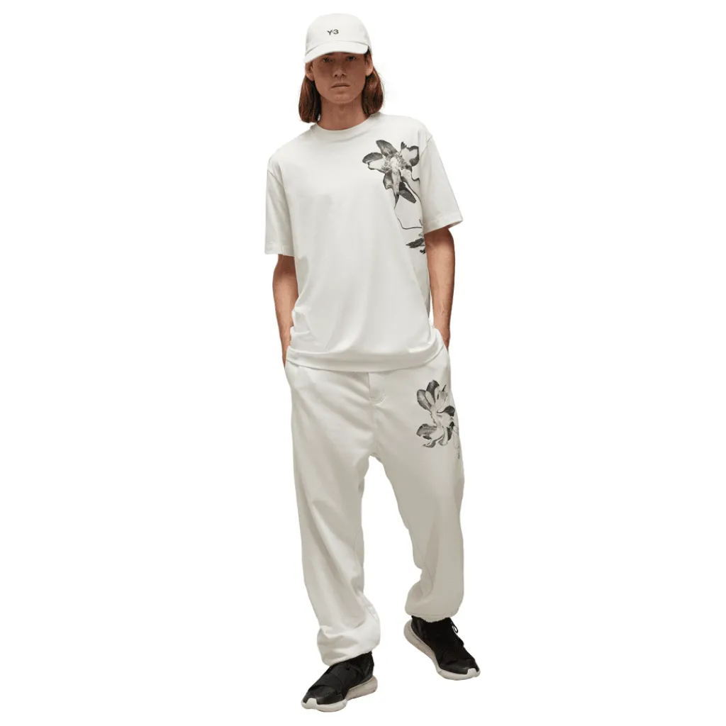 Trousers*Y-3 Graphic French Terry Joggers in Off White