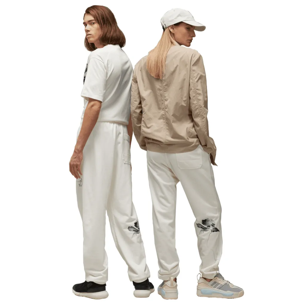 Trousers*Y-3 Graphic French Terry Joggers in Off White