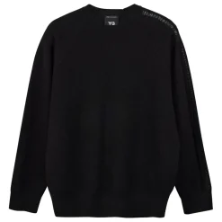 Knitwear|Sweatshirts*Y-3 Logo Knit Crewneck Sweatshirt in Black