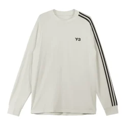 T-Shirts And Vests*Y-3 3-Stripes Long Sleeve T-Shirt in Off White