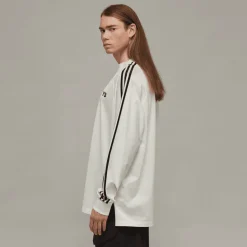 T-Shirts And Vests*Y-3 3-Stripes Long Sleeve T-Shirt in Off White
