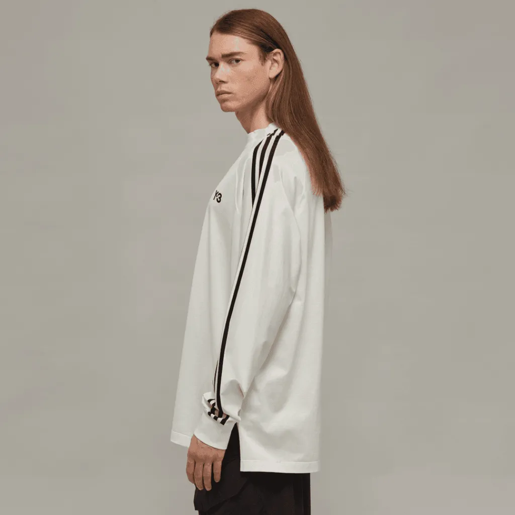 T-Shirts And Vests*Y-3 3-Stripes Long Sleeve T-Shirt in Off White