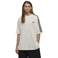 T-Shirts And Vests*Y-3 3-Stripes SS T-Shirt in White Black