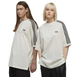 T-Shirts And Vests*Y-3 3-Stripes SS T-Shirt in White Black